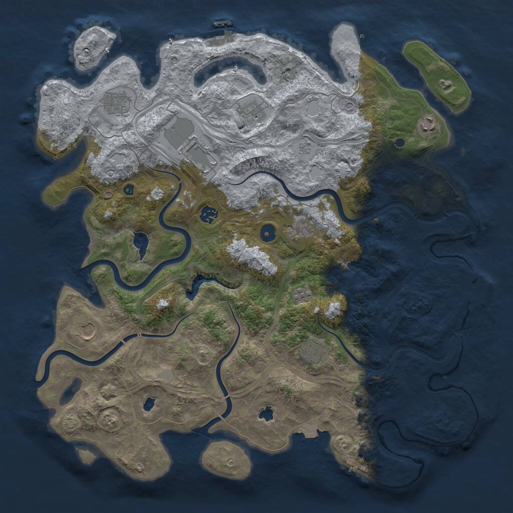 Rust Map: Procedural Map, Size: 4500, Seed: 1655070911, 15 Monuments