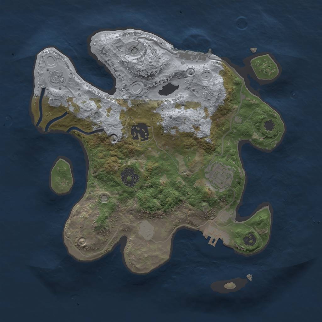 Rust Map: Procedural Map, Size: 2600, Seed: 23958, 9 Monuments