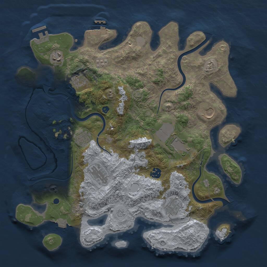 Rust Map: Procedural Map, Size: 3750, Seed: 651815, 15 Monuments