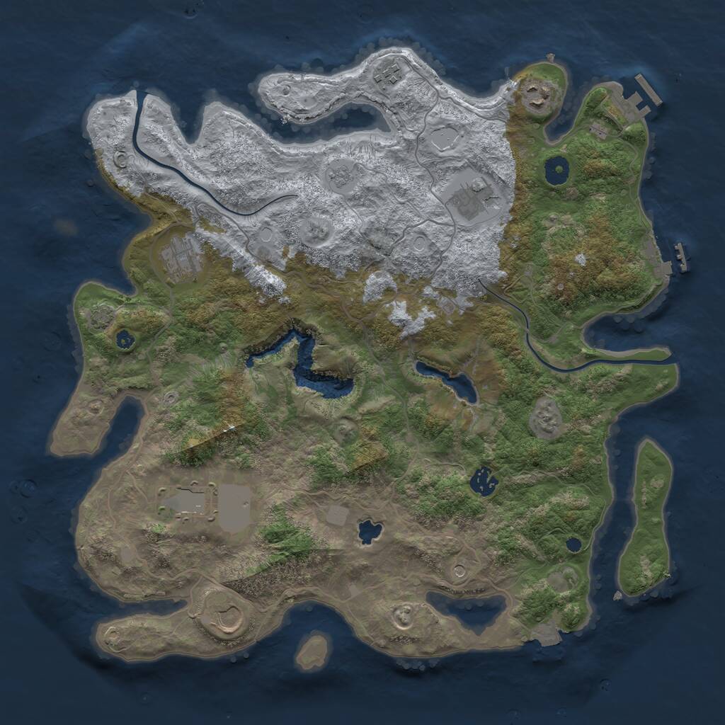Rust Map: Procedural Map, Size: 4000, Seed: 5882300, 13 Monuments