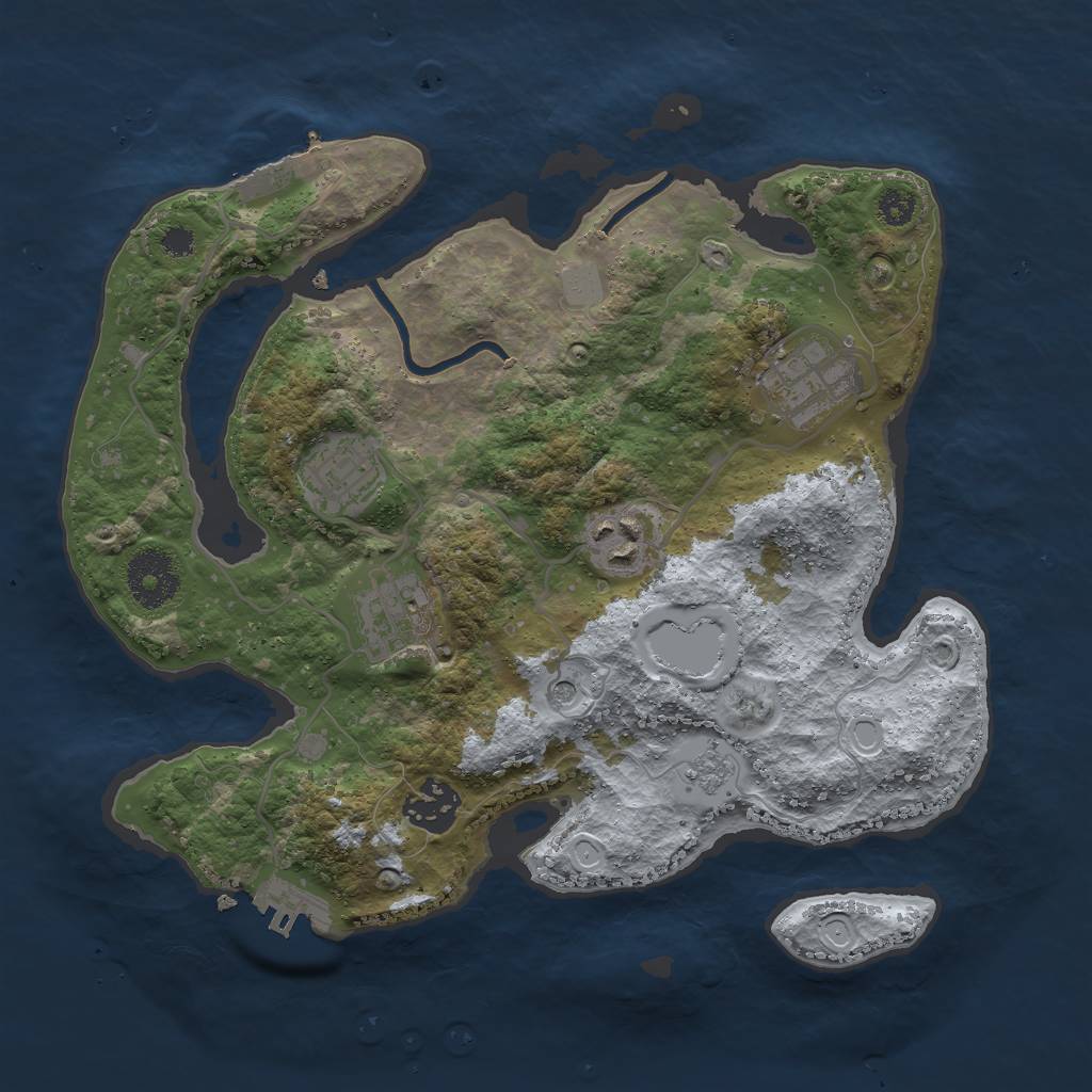 Rust Map: Procedural Map, Size: 3000, Seed: 932410645, 14 Monuments