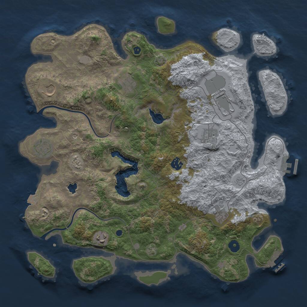 Rust Map: Procedural Map, Size: 4000, Seed: 279535534, 14 Monuments