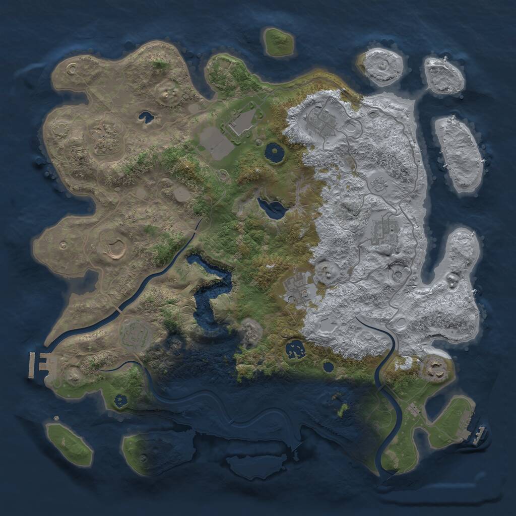 Rust Map: Procedural Map, Size: 4000, Seed: 279535534, 16 Monuments