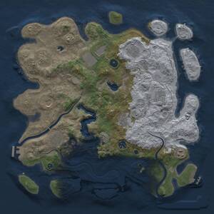Thumbnail Rust Map: Procedural Map, Size: 4000, Seed: 279535534, 16 Monuments
