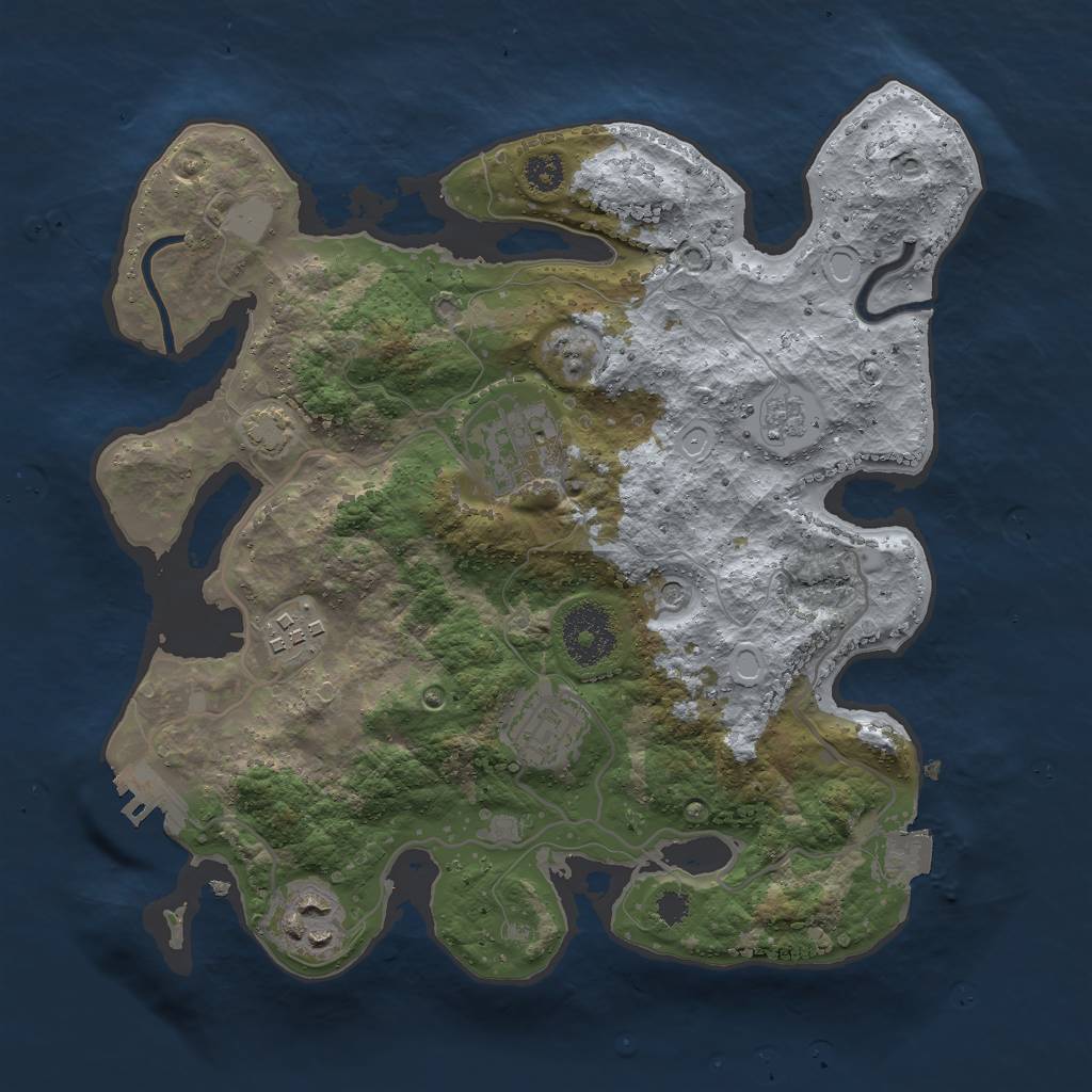 Rust Map: Procedural Map, Size: 2880, Seed: 435187443, 11 Monuments