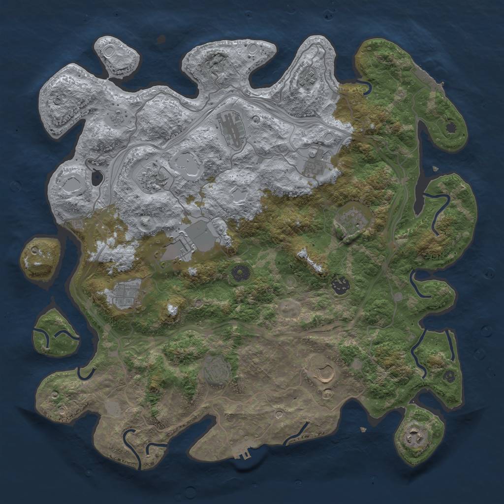 Rust Map: Procedural Map, Size: 4250, Seed: 889190481, 20 Monuments