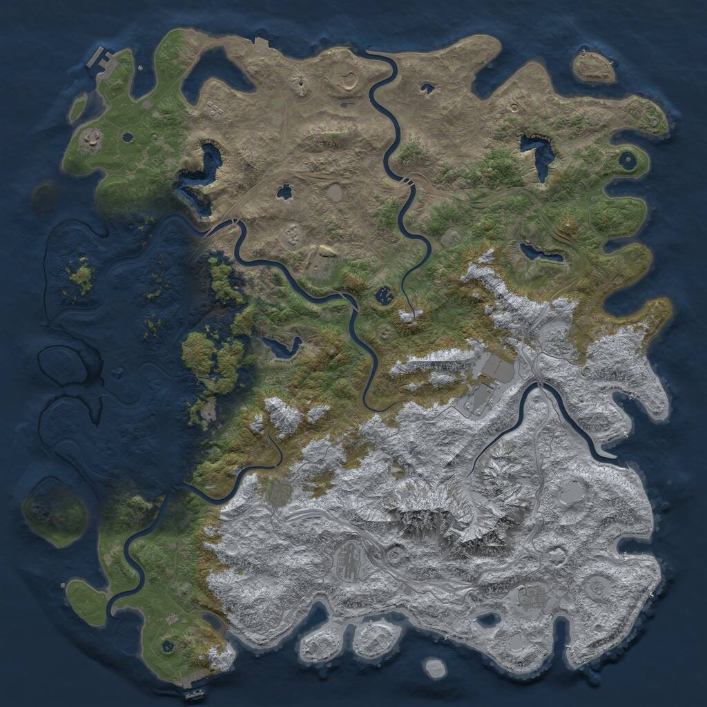 Rust Map: Procedural Map, Size: 6000, Seed: 102967534, 17 Monuments
