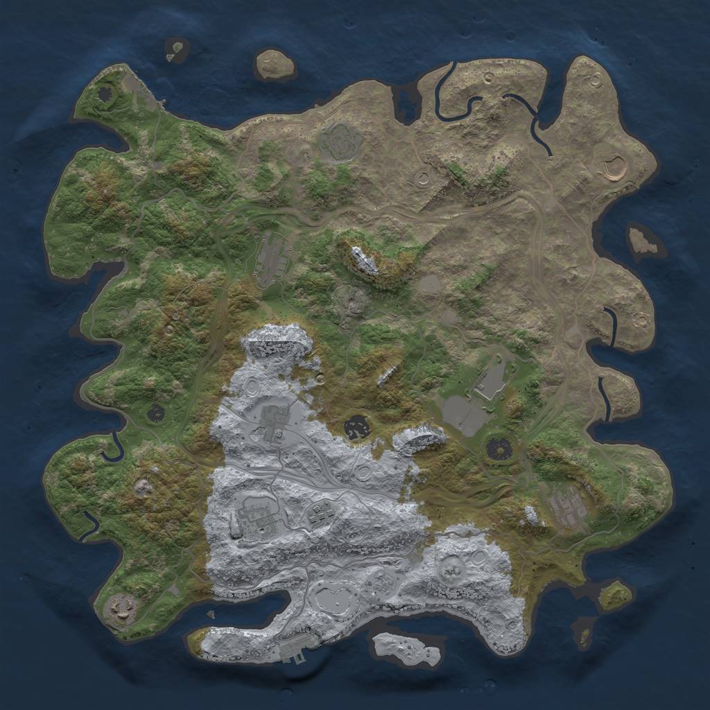 Rust Map: Procedural Map, Size: 4250, Seed: 14849, 19 Monuments