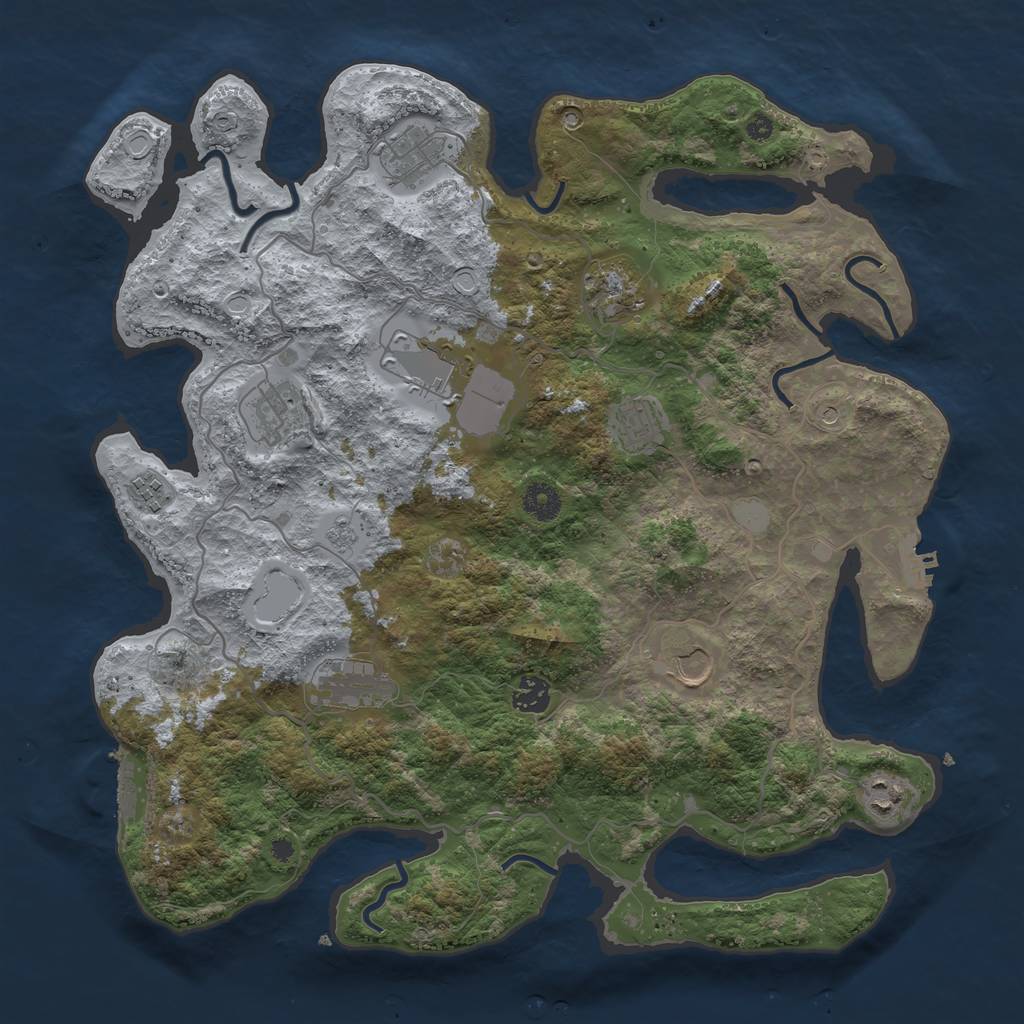 Rust Map: Procedural Map, Size: 4000, Seed: 17425, 19 Monuments