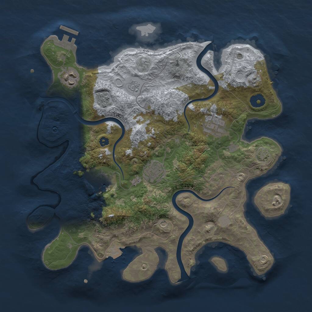 Rust Map: Procedural Map, Size: 3253, Seed: 3367, 10 Monuments