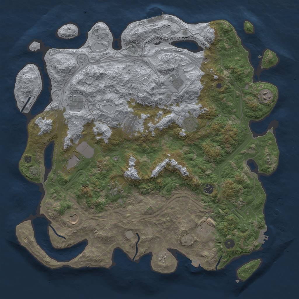 Rust Map: Procedural Map, Size: 4500, Seed: 45, 19 Monuments