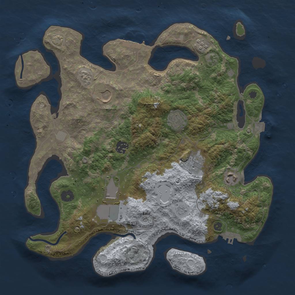 Rust Map: Procedural Map, Size: 3500, Seed: 140951227, 15 Monuments