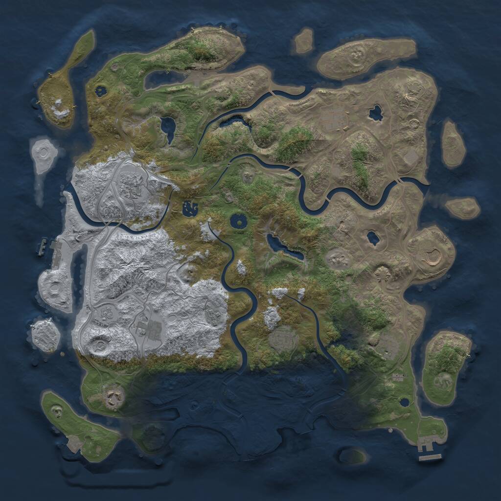Rust Map: Procedural Map, Size: 4500, Seed: 481591481, 15 Monuments