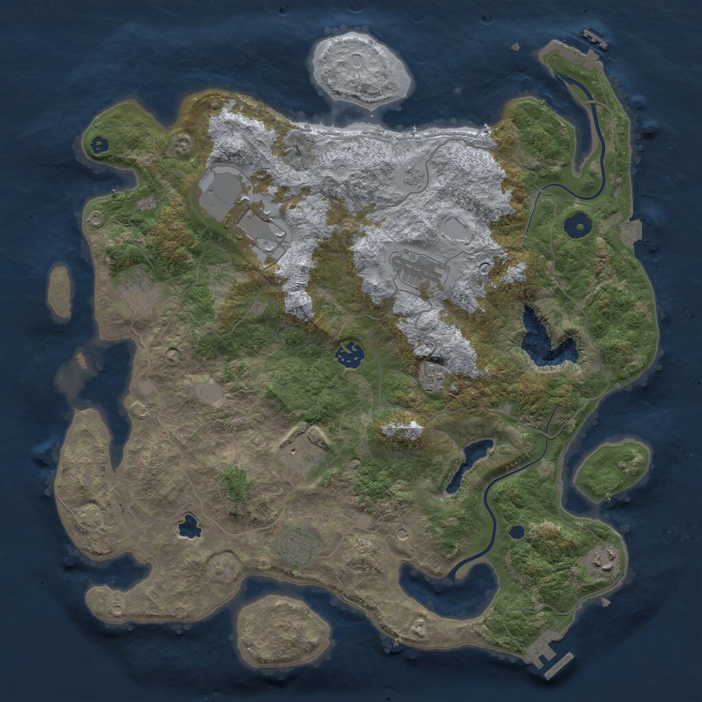 Rust Map: Procedural Map, Size: 4000, Seed: 1831734549, 14 Monuments