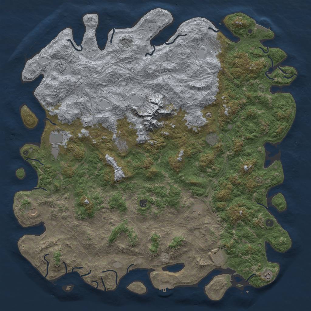 Rust Map: Procedural Map, Size: 6000, Seed: 1731487553, 20 Monuments