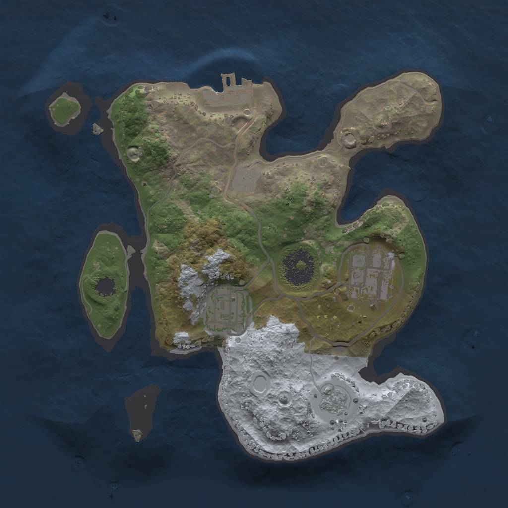 Rust Map: Procedural Map, Size: 2250, Seed: 6872, 7 Monuments