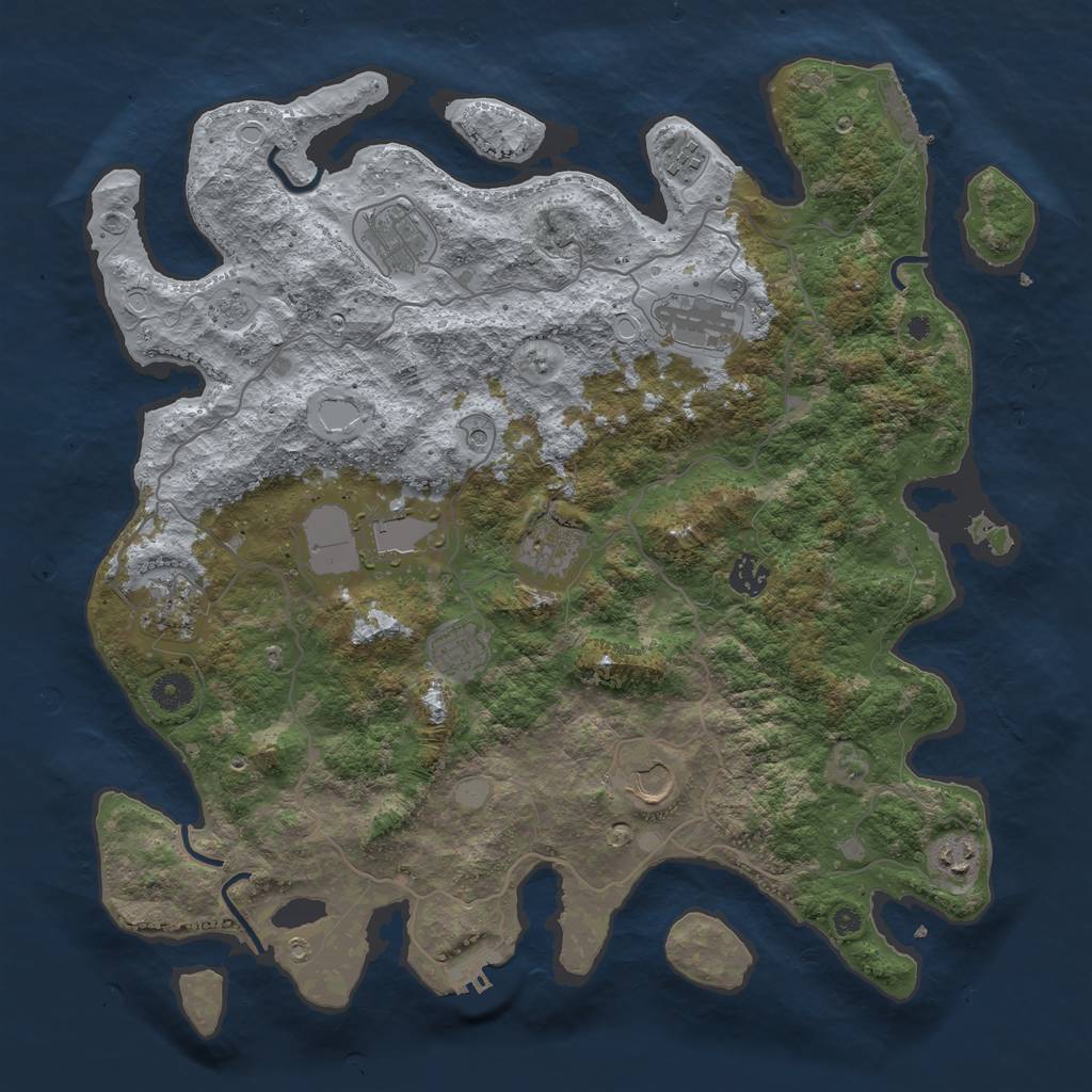 Rust Map: Procedural Map, Size: 4096, Seed: 1866910634, 17 Monuments