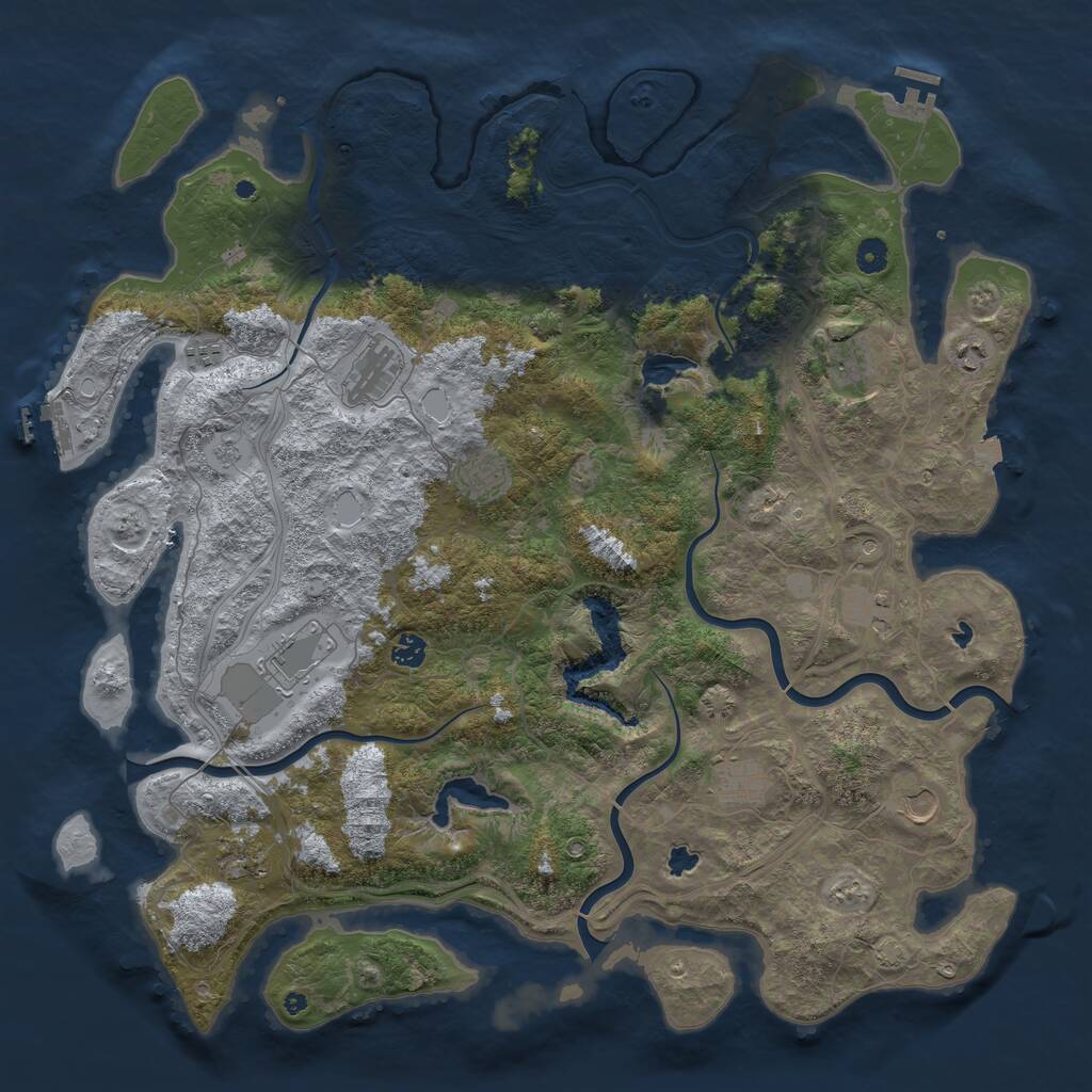 Rust Map: Procedural Map, Size: 4800, Seed: 1688629475, 17 Monuments