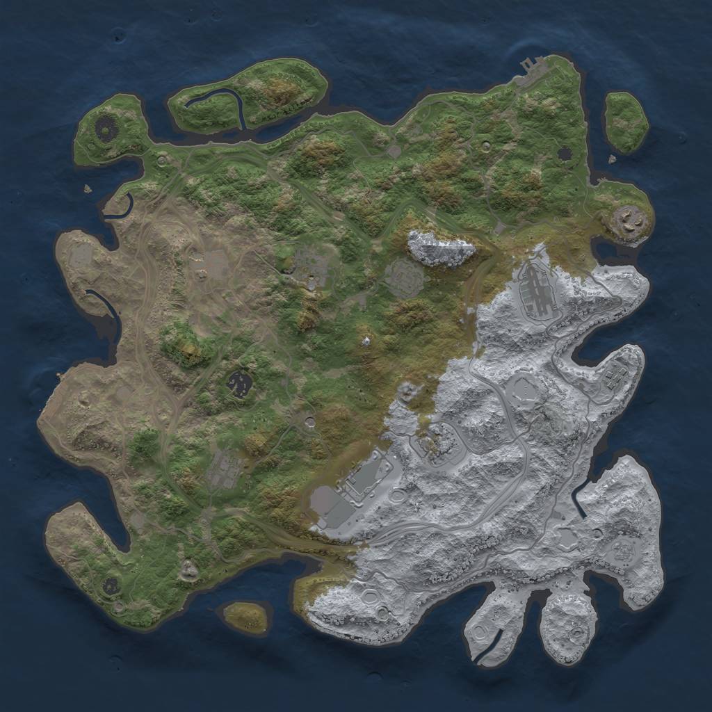 Rust Map: Procedural Map, Size: 4250, Seed: 414856907, 19 Monuments