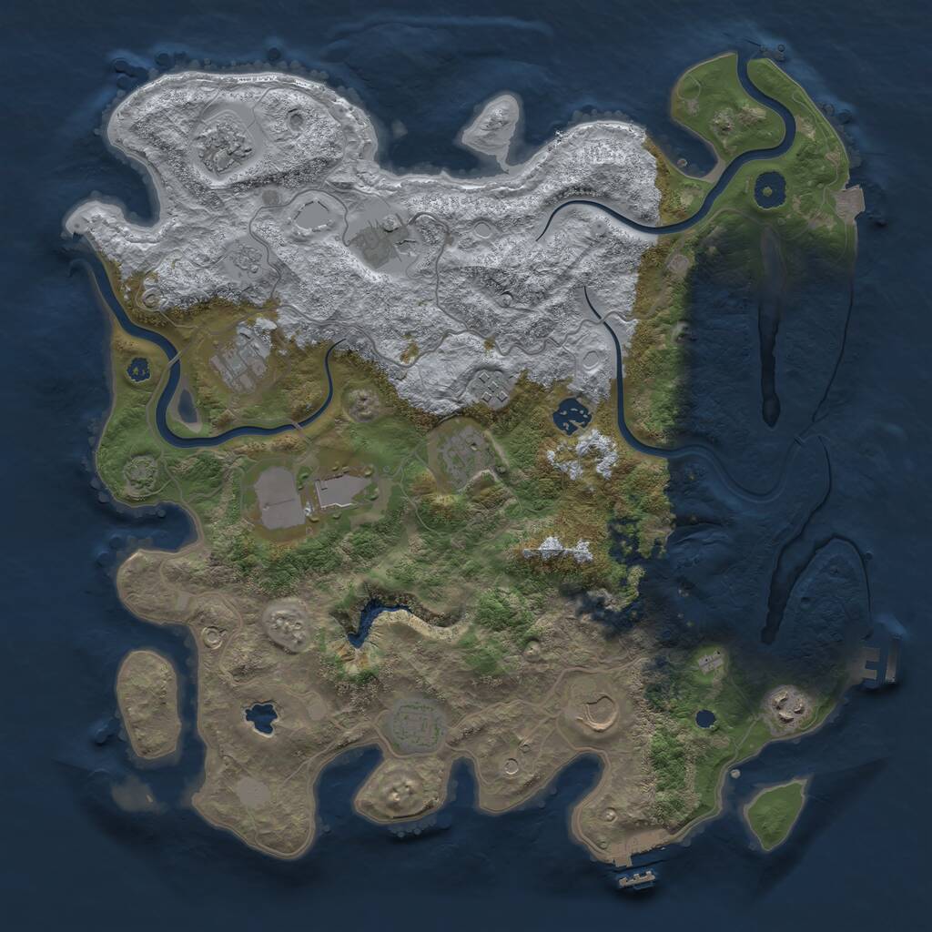Rust Map: Procedural Map, Size: 4000, Seed: 688, 16 Monuments