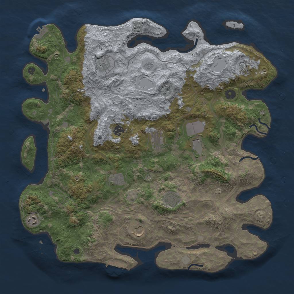 Rust Map: Procedural Map, Size: 4250, Seed: 1851949495, 17 Monuments