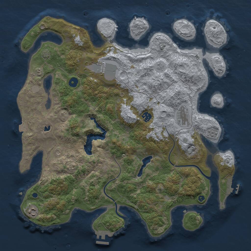 Rust Map: Procedural Map, Size: 4000, Seed: 8622, 11 Monuments