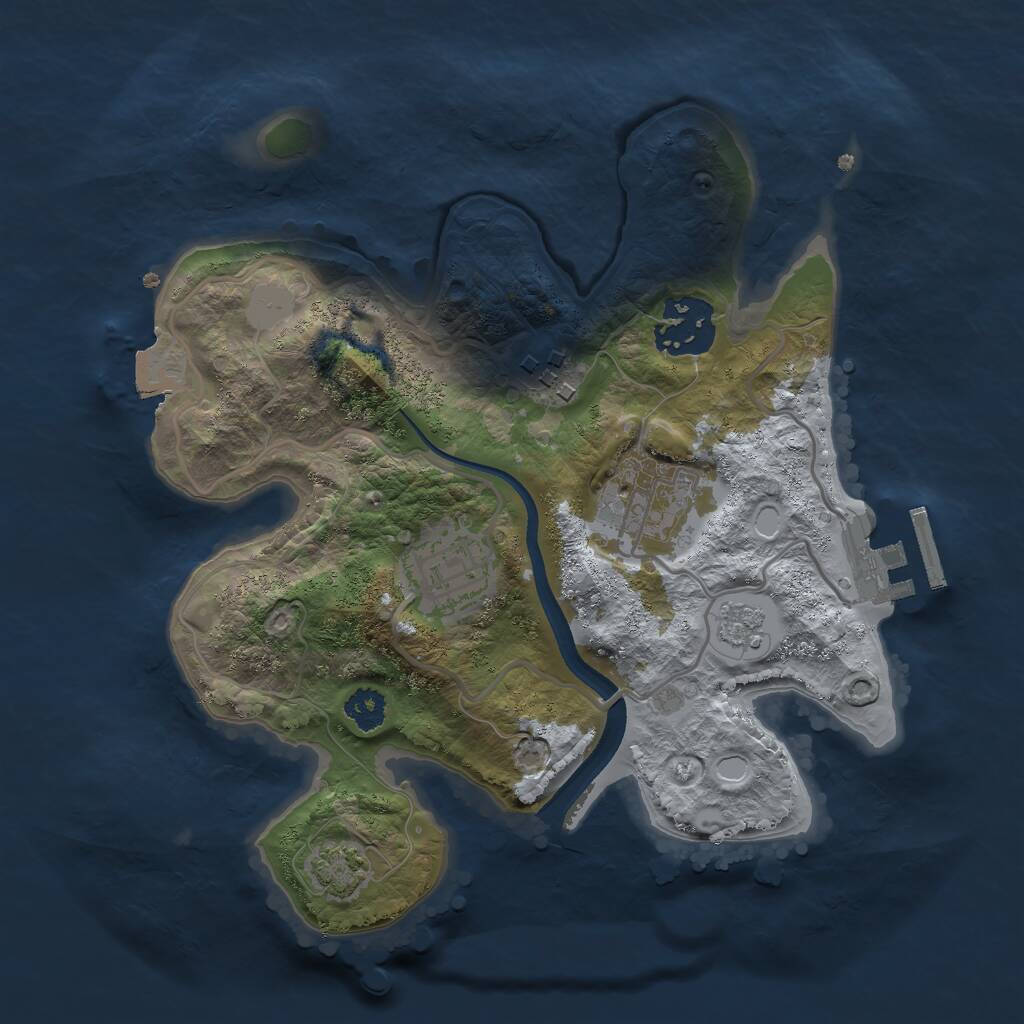 Rust Map: Procedural Map, Size: 2500, Seed: 592390970, 8 Monuments