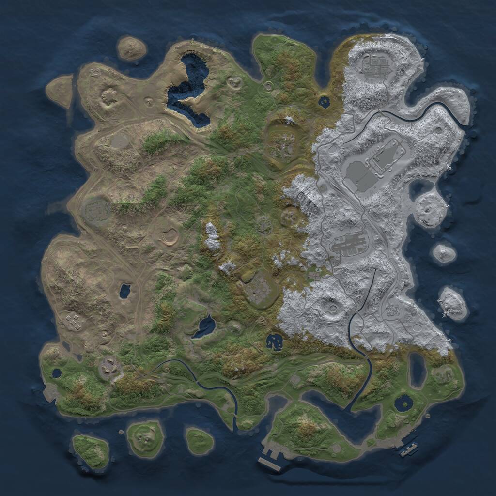 Rust Map: Procedural Map, Size: 4250, Seed: 2015408533, 16 Monuments