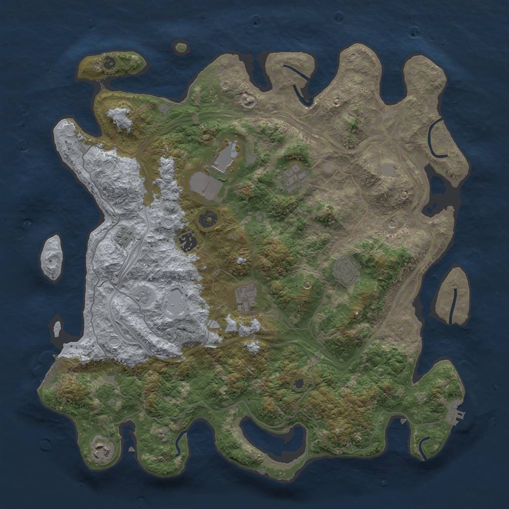 Rust Map: Procedural Map, Size: 4250, Seed: 21141, 16 Monuments