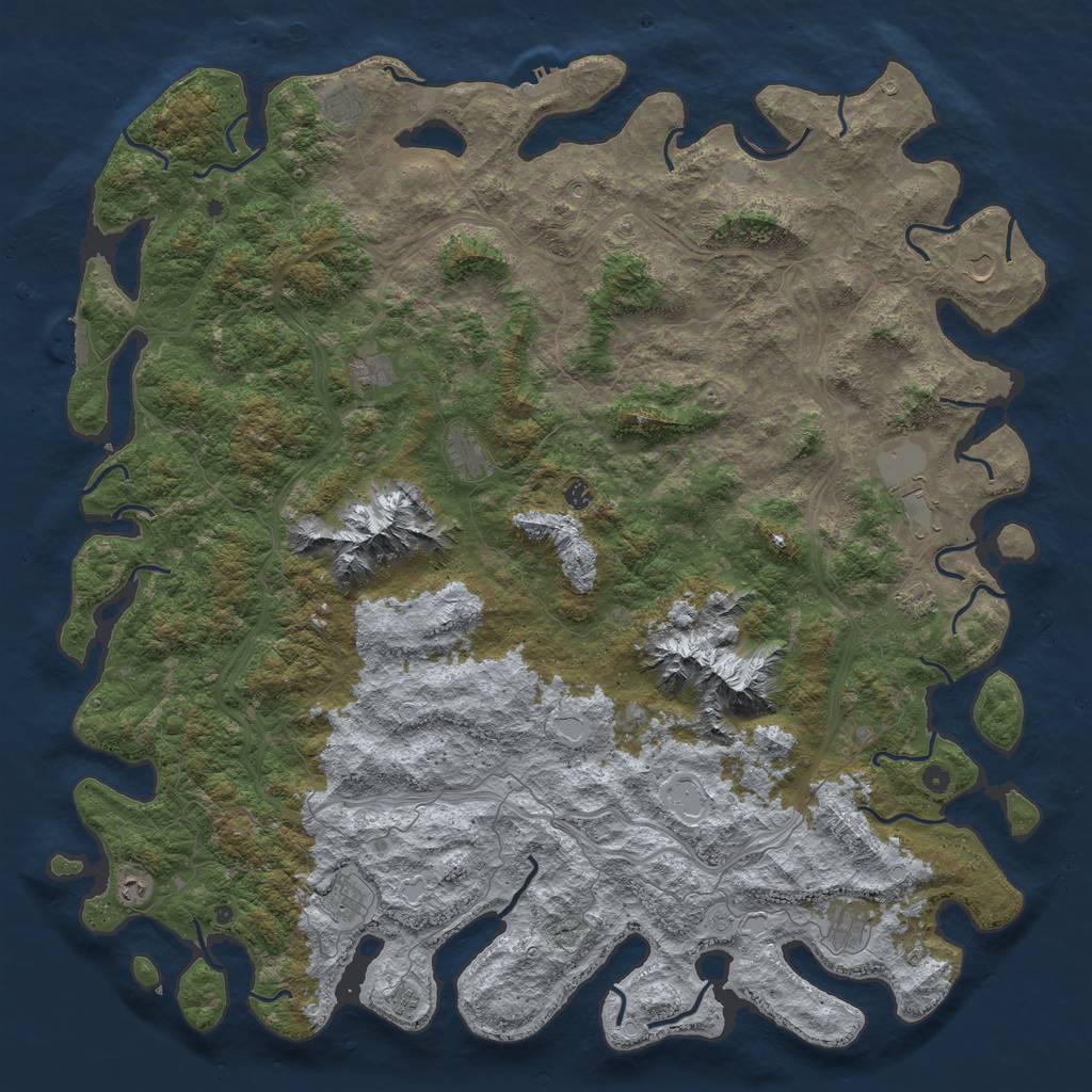 Rust Map: Procedural Map, Size: 6000, Seed: 1731731736, 20 Monuments