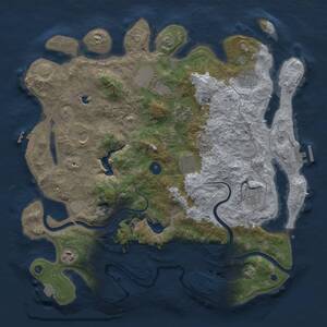 Thumbnail Rust Map: Procedural Map, Size: 4000, Seed: 349568915, 14 Monuments
