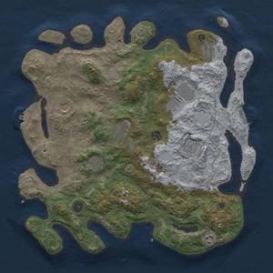 Thumbnail Rust Map: Procedural Map, Size: 4000, Seed: 349568915, 17 Monuments