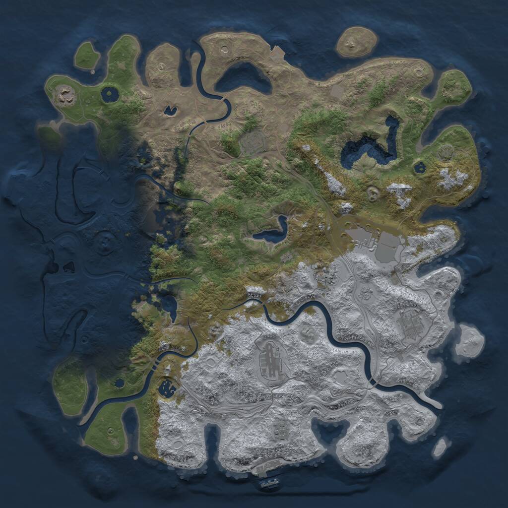 Rust Map: Procedural Map, Size: 4500, Seed: 45325, 15 Monuments