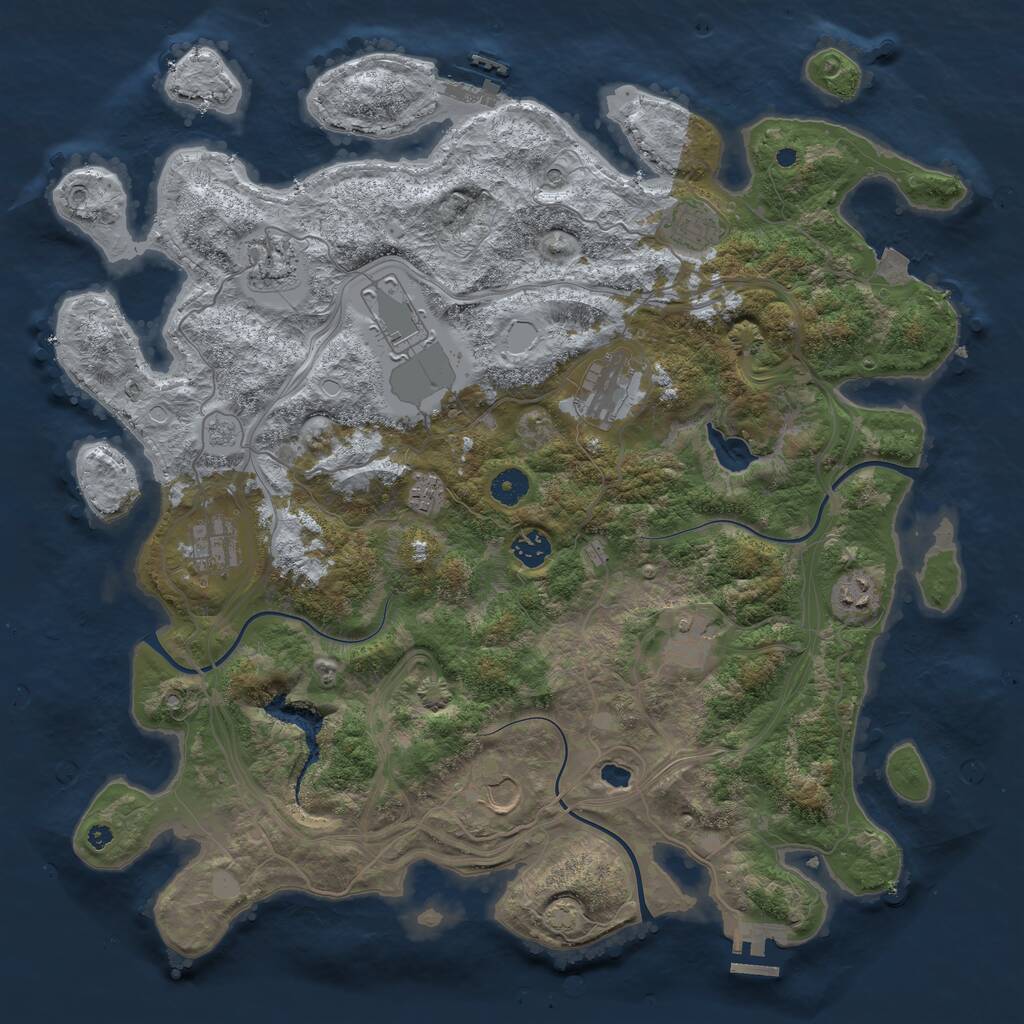 Rust Map: Procedural Map, Size: 4250, Seed: 27192, 16 Monuments