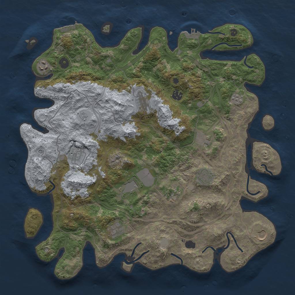 Rust Map: Procedural Map, Size: 4250, Seed: 1654869270, 20 Monuments