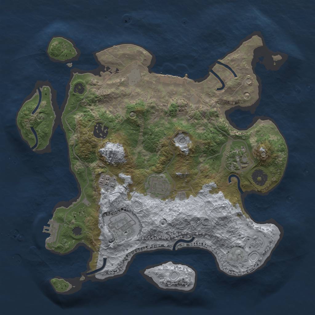 Rust Map: Procedural Map, Size: 3000, Seed: 1749727274, 14 Monuments