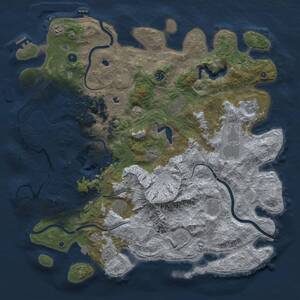 Thumbnail Rust Map: Procedural Map, Size: 5000, Seed: 2040597739, 16 Monuments