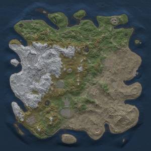 Thumbnail Rust Map: Procedural Map, Size: 4100, Seed: 100816564, 19 Monuments
