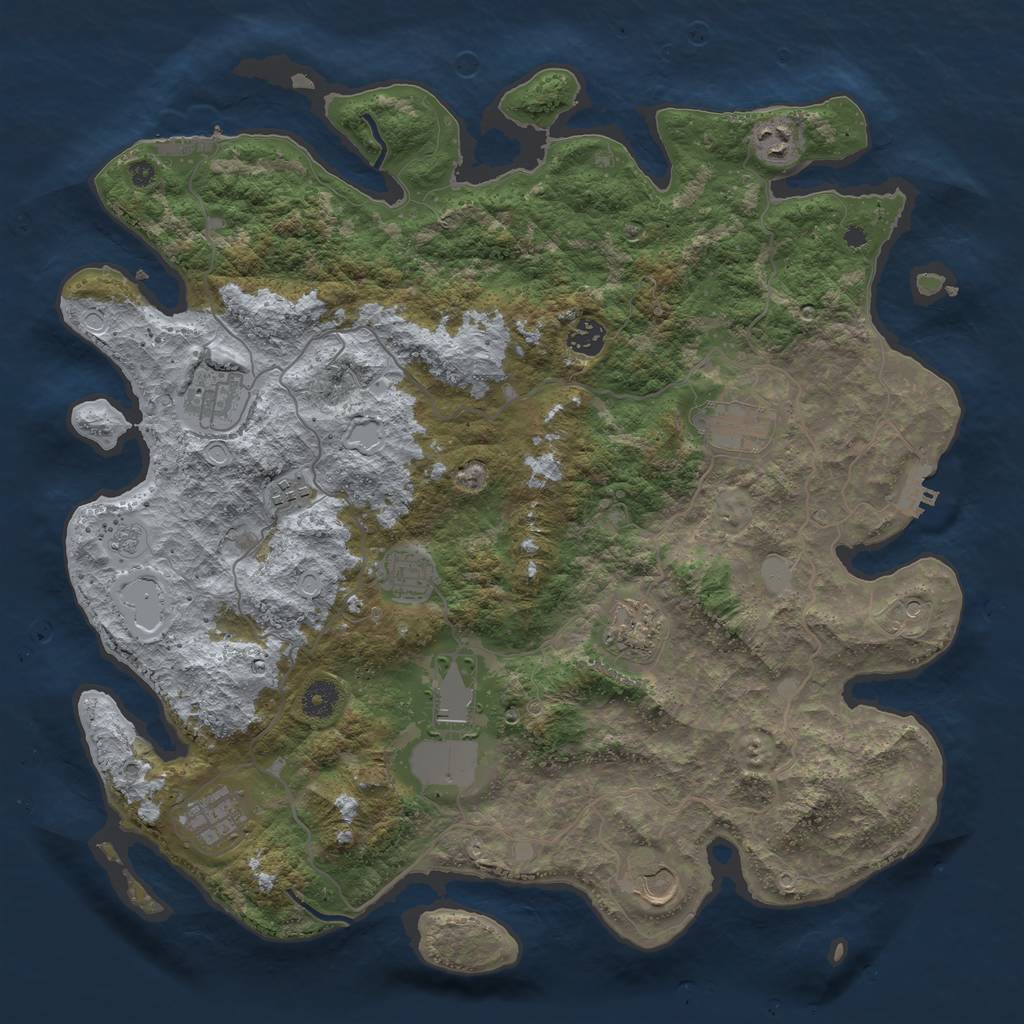 Rust Map: Procedural Map, Size: 4100, Seed: 100816564, 19 Monuments