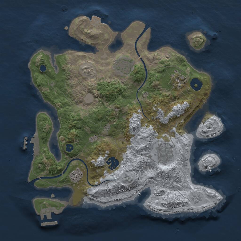 Rust Map: Procedural Map, Size: 3000, Seed: 526519462, 10 Monuments