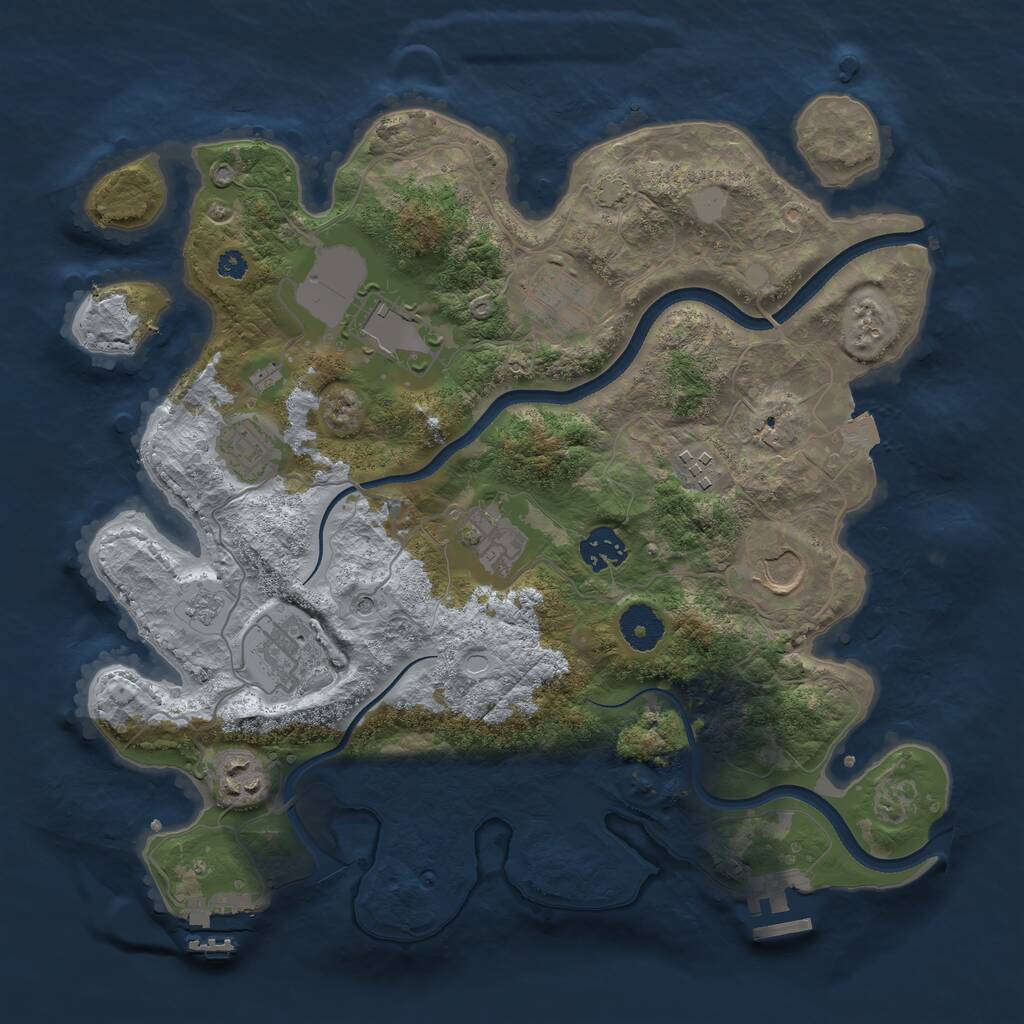 Rust Map: Procedural Map, Size: 3500, Seed: 1960515179, 15 Monuments