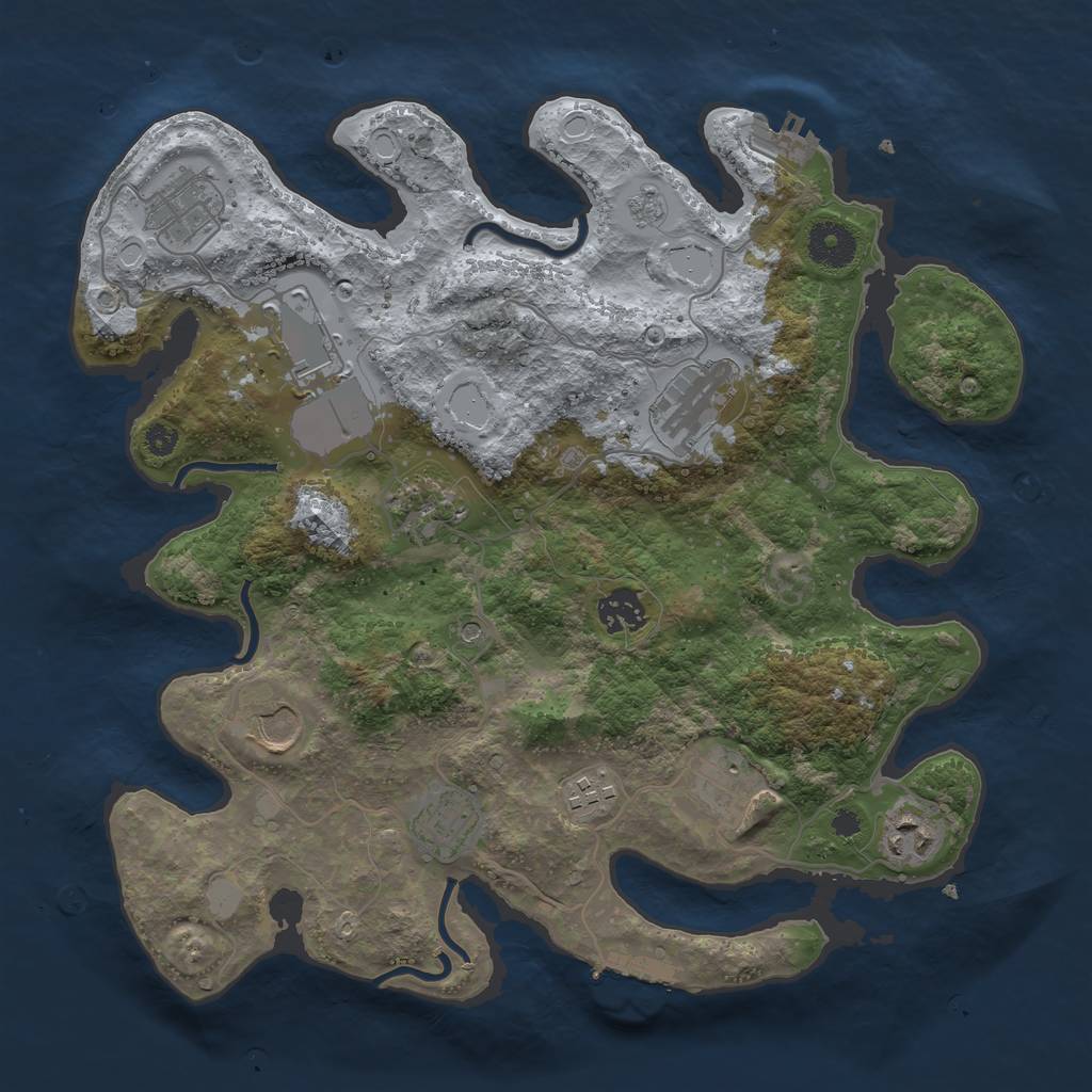 Rust Map: Procedural Map, Size: 3500, Seed: 286129669, 19 Monuments