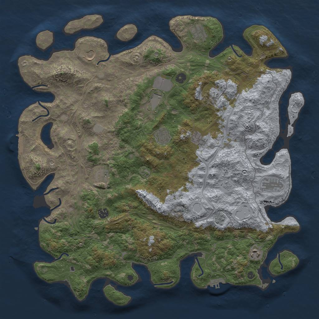 Rust Map: Procedural Map, Size: 4600, Seed: 968756536, 20 Monuments