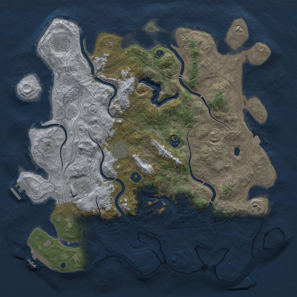 Rust Map: Procedural Map, Size: 4300, Seed: 765402134, 12 Monuments