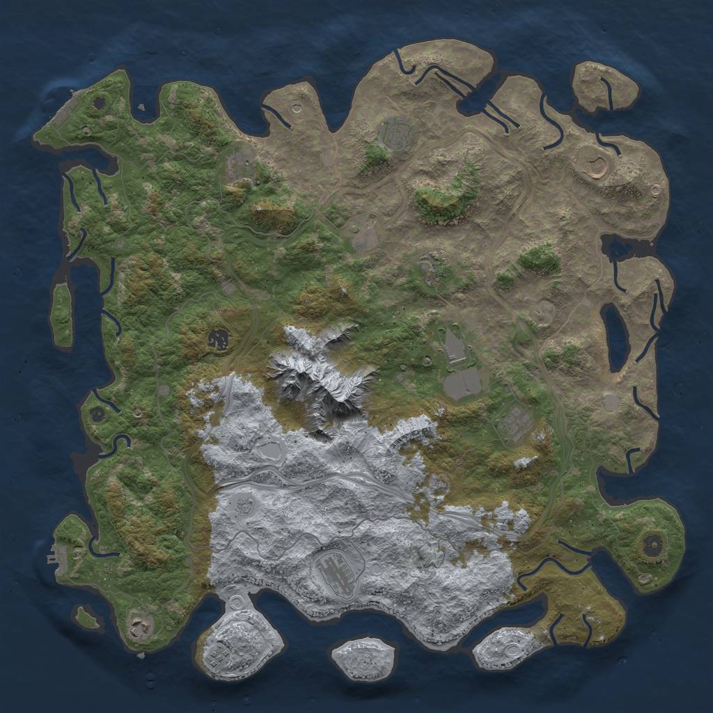 Rust Map: Procedural Map, Size: 5000, Seed: 328420919, 18 Monuments