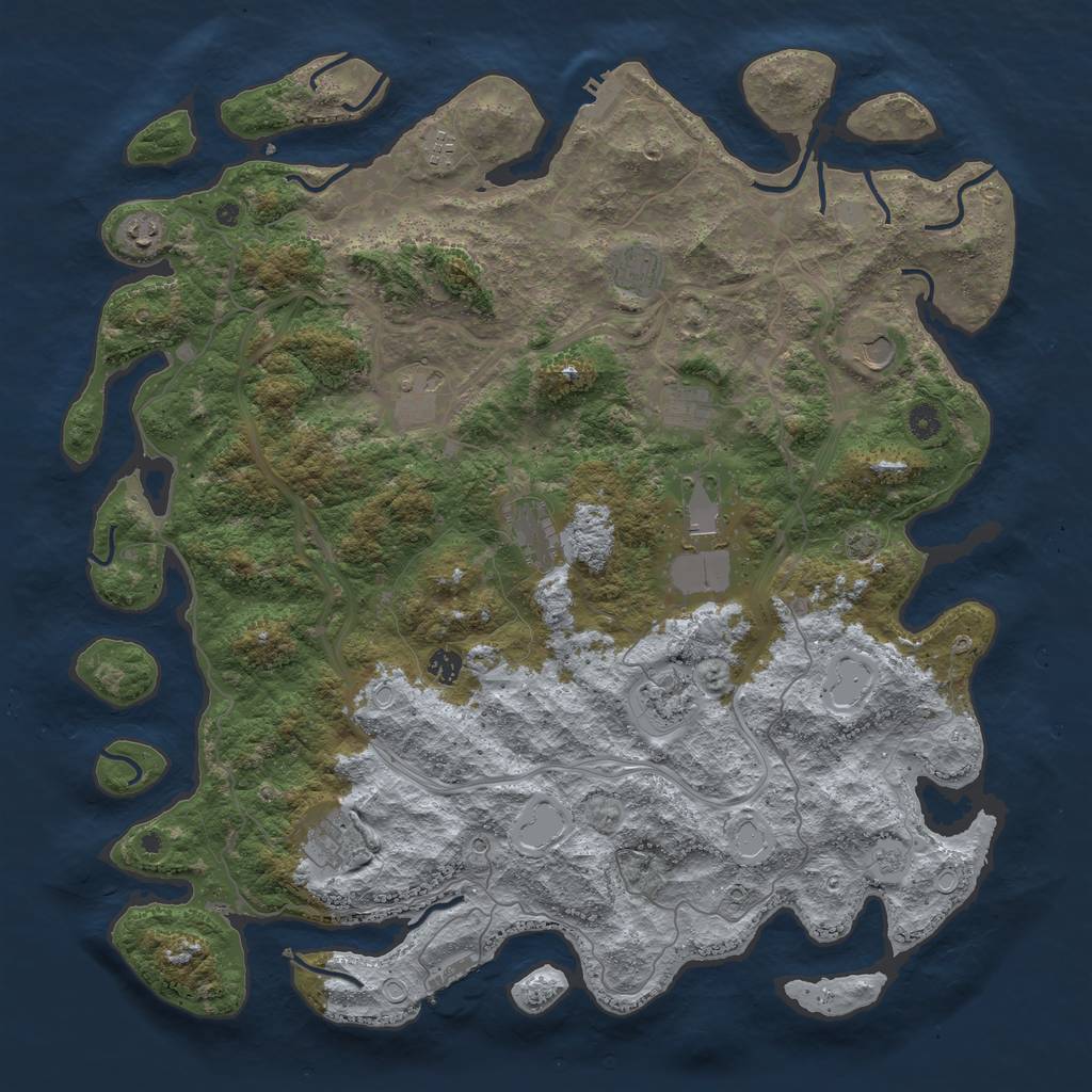 Rust Map: Procedural Map, Size: 4800, Seed: 1882919978, 19 Monuments