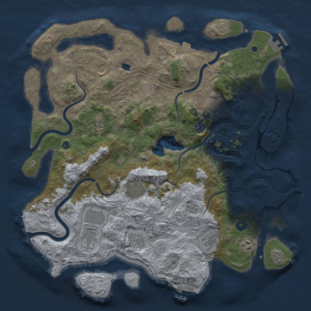 Rust Map: Procedural Map, Size: 4250, Seed: 1113710817, 16 Monuments