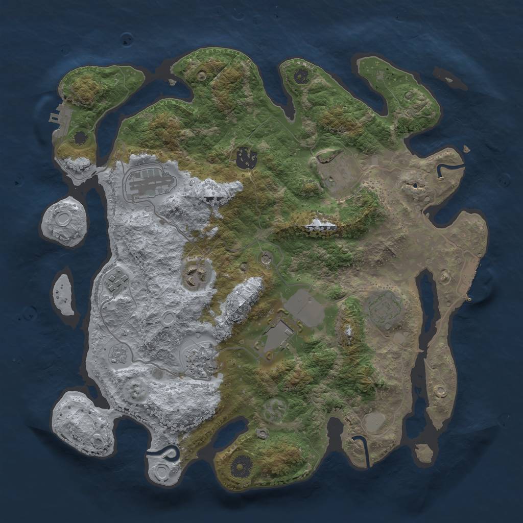 Rust Map: Procedural Map, Size: 3500, Seed: 1618433782, 17 Monuments