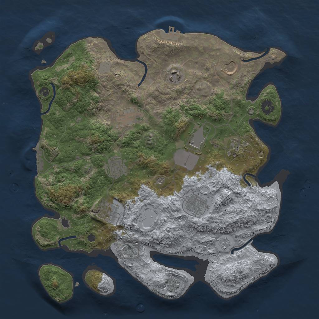 Rust Map: Procedural Map, Size: 3500, Seed: 1527630716, 18 Monuments
