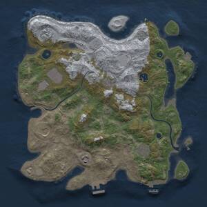 Thumbnail Rust Map: Procedural Map, Size: 3500, Seed: 1116250906, 14 Monuments